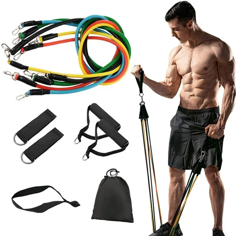 Elastic-Exercise-Fitness-Rubber-Bands-Bands-LBS-100-Gym-Set-Expander-150-Bands-Sports-Resistance-Workout